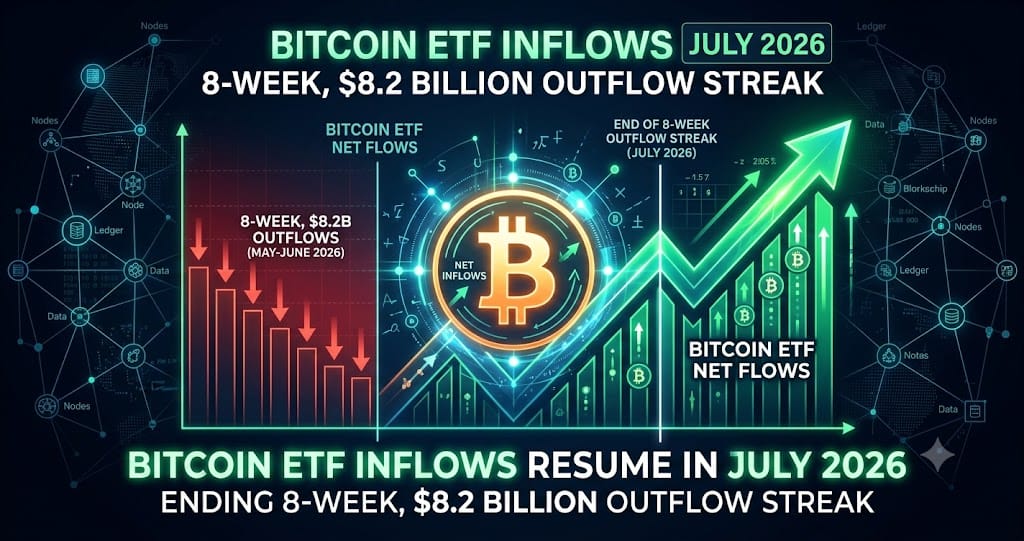 Bitcoin ETF Inflows End 8-Week $8.2 Billion Outflow Streak in July 2026