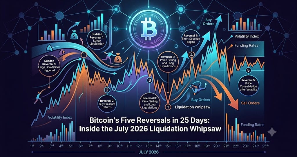 Bitcoins Five Reversals in 25 Days Inside the July 2026 Liquidation Whipsaw