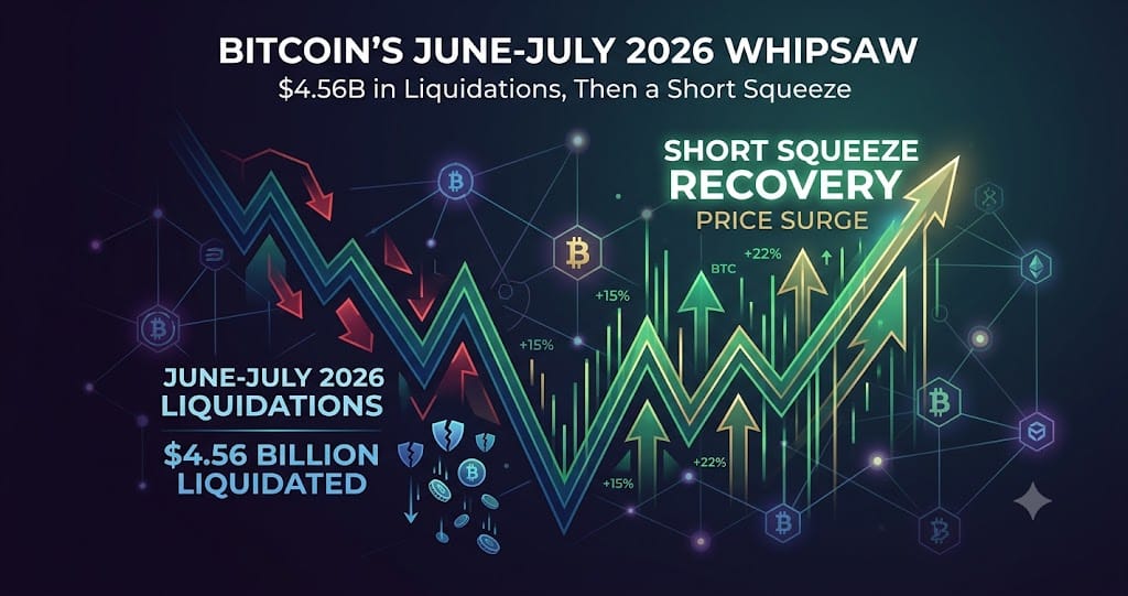 Bitcoins June-July 2026 Whipsaw $4.56B in Liquidations Then a Short Squeeze