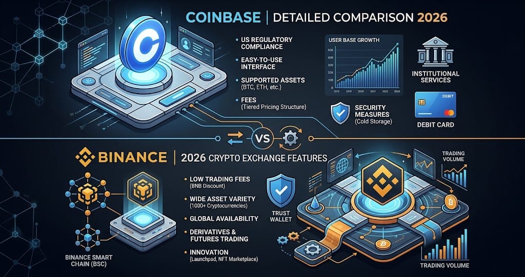 Coinbase vs Binance Detailed Comparison 2026