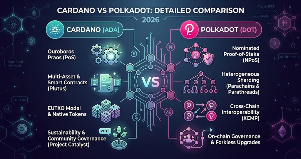 Cardano vs Polkadot Detailed Comparison 2026