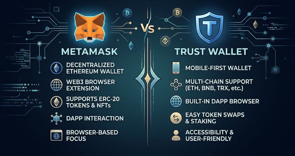 MetaMask vs Trust Wallet Detailed Comparison 2026