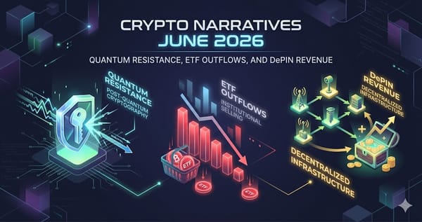Crypto Narratives June 2026 Quantum Resistance ETF Outflows and DePIN Revenue