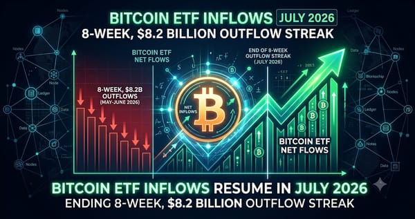 Bitcoin ETF Inflows End 8-Week $8.2 Billion Outflow Streak in July 2026