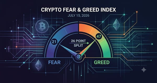 Crypto Fear and Greed Index Splits by 26 Points in a Single Day in 2026