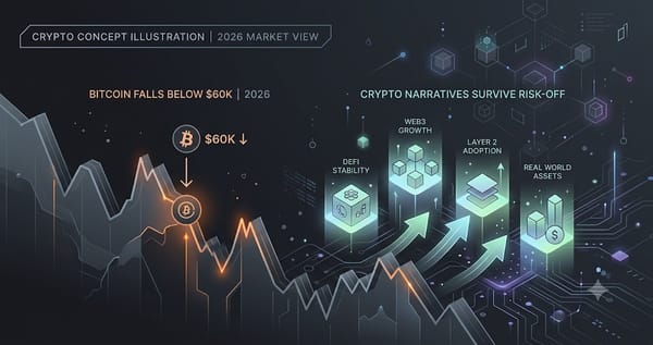 Crypto Narratives Survive Risk-Off As Bitcoin Falls Below $60K in 2026