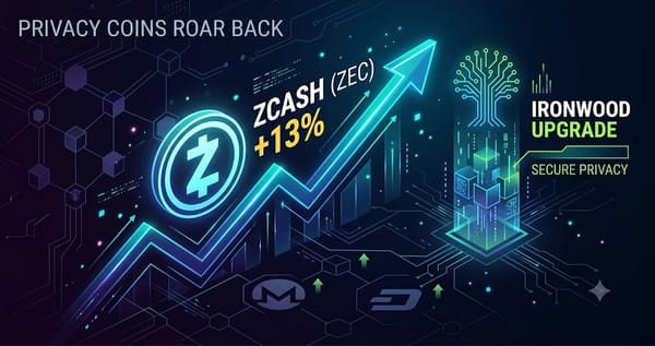 Privacy Coins Roar Back as Zcash Rallies 13% Ahead of Ironwood Upgrade