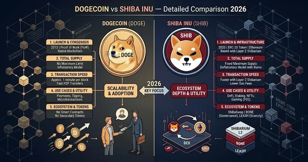 Dogecoin vs Shiba Inu Detailed Comparison 2026