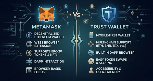 MetaMask vs Trust Wallet Detailed Comparison 2026